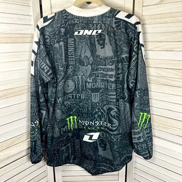 Carbon One Industries x Monster Energy Motocross Jersey Shoulder Pads Gray White - Picture 5 of 14